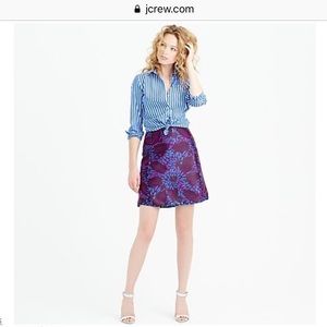 J Crew mini skirt in floral jacquard.
